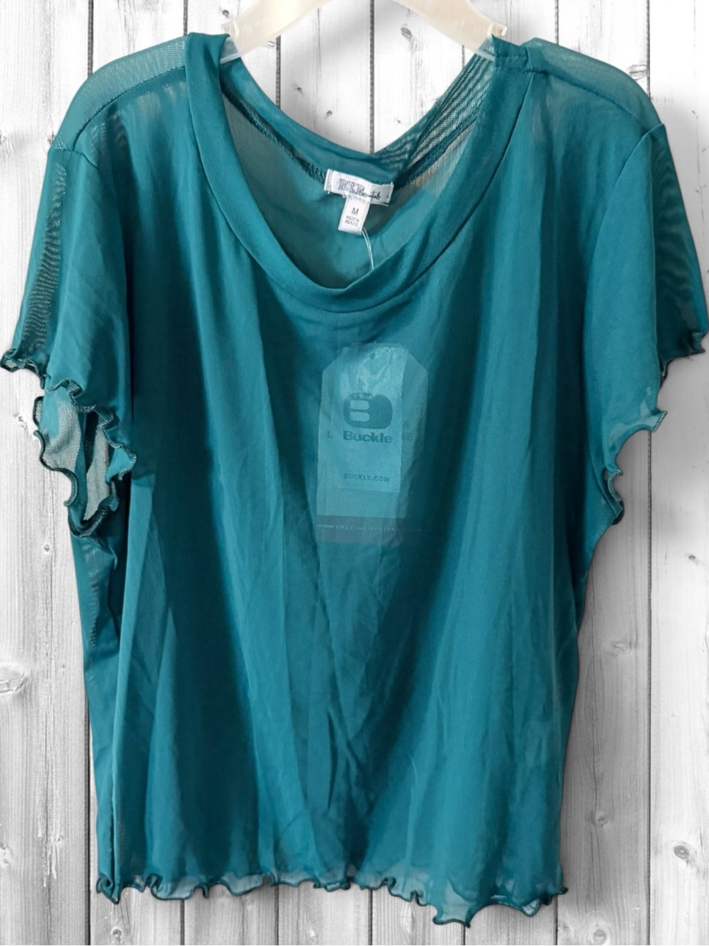 🌸BKE Teal Sheer Ruffled Sleeve Women's Camisole